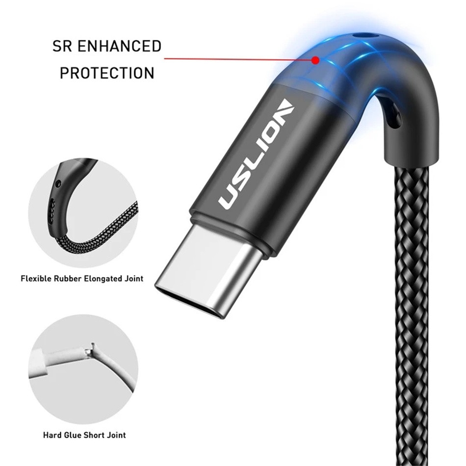 USLION 5A USB Type-C Fast Charging Data Cable
