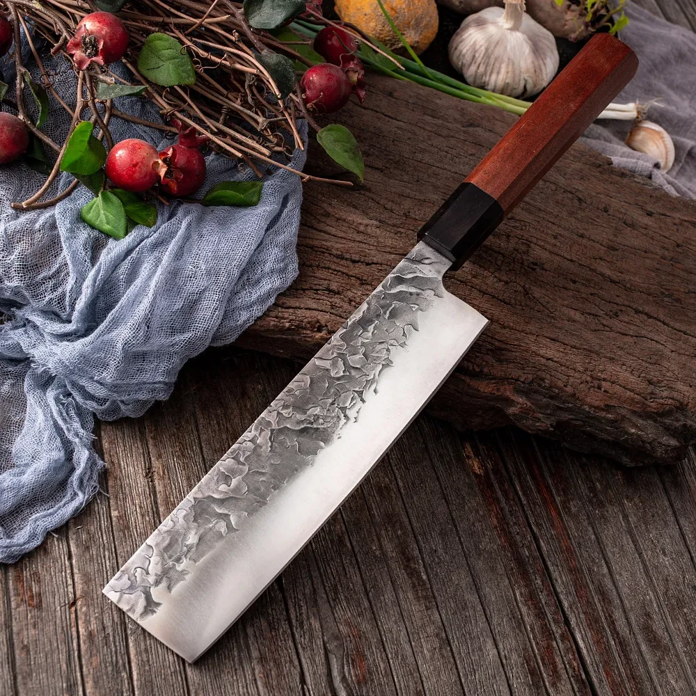 Ebony Kitchen Knife Handmade Stainless Carbon Steel