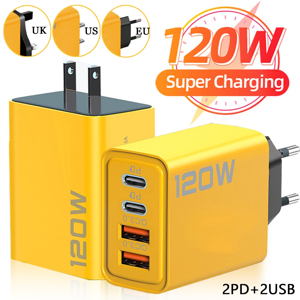 120W USB Fast Charger Adapter - Type-C Quick Charge 3.0