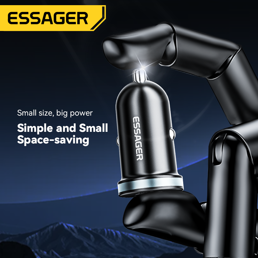Essager 30W USB Car Charger - Quick Charge 4.0/3.0 with PD