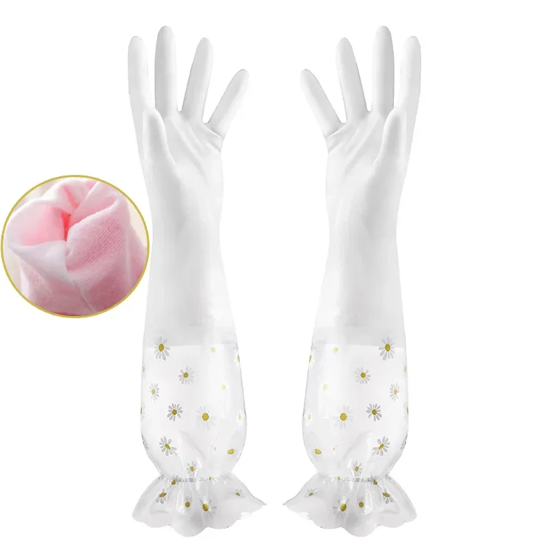 Waterproof Non-Slip Kitchen Silicone Dishwashing Gloves