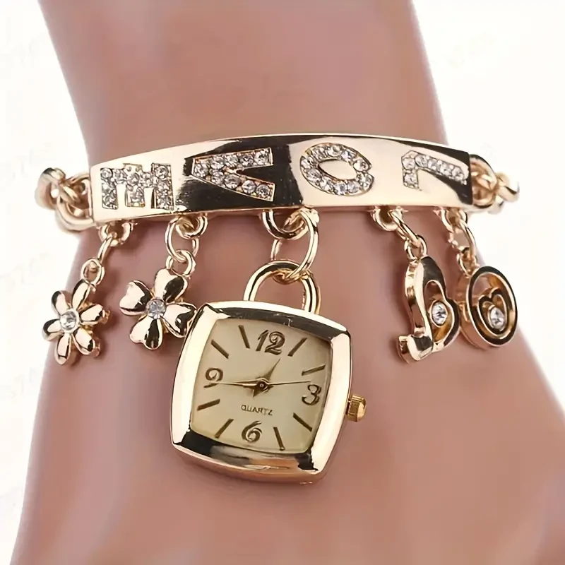 Womens LOVE Alphabet Bracelet Quartz Watch
