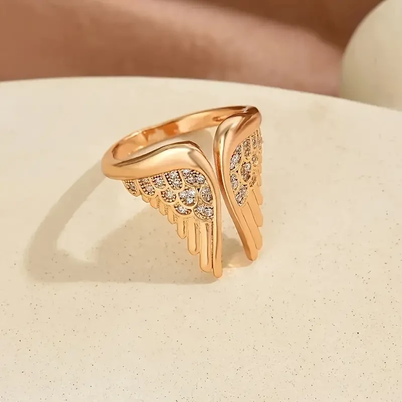 Boho Style Angel Wing Cuff Ring for Women