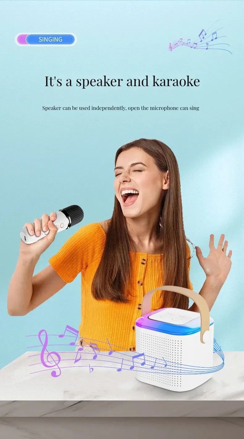 Microphone Karaoke Machine Bluetooth-compatible Speaker