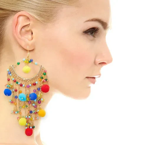 Personality Circle Pendant Earrings Jewelry