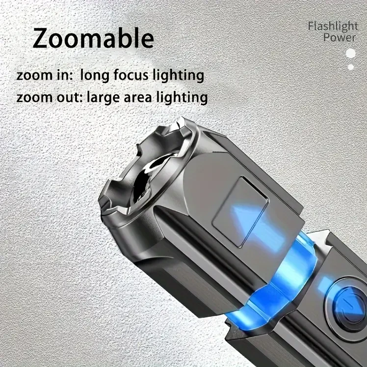Ultra-Bright USB Rechargeable Handheld Flashlight - Ideal for Camping, Backpacking & Hiking | Anyice Brand