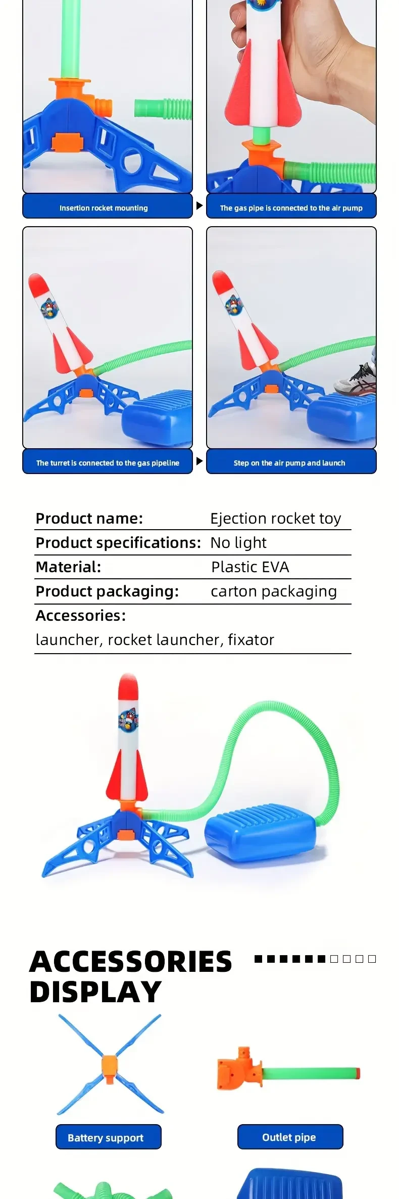 Rocket Launch Toy Set for Youngsters - 6/9/12pcs, Pedal-Powered Flying Rockets, Space Shuttle Design, Outdoor Family Game, Perfect Birthday Gift, Durable ABS Material, White/Red