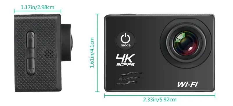 4Kto30FPS Waterproof Outdoor Sports Camera