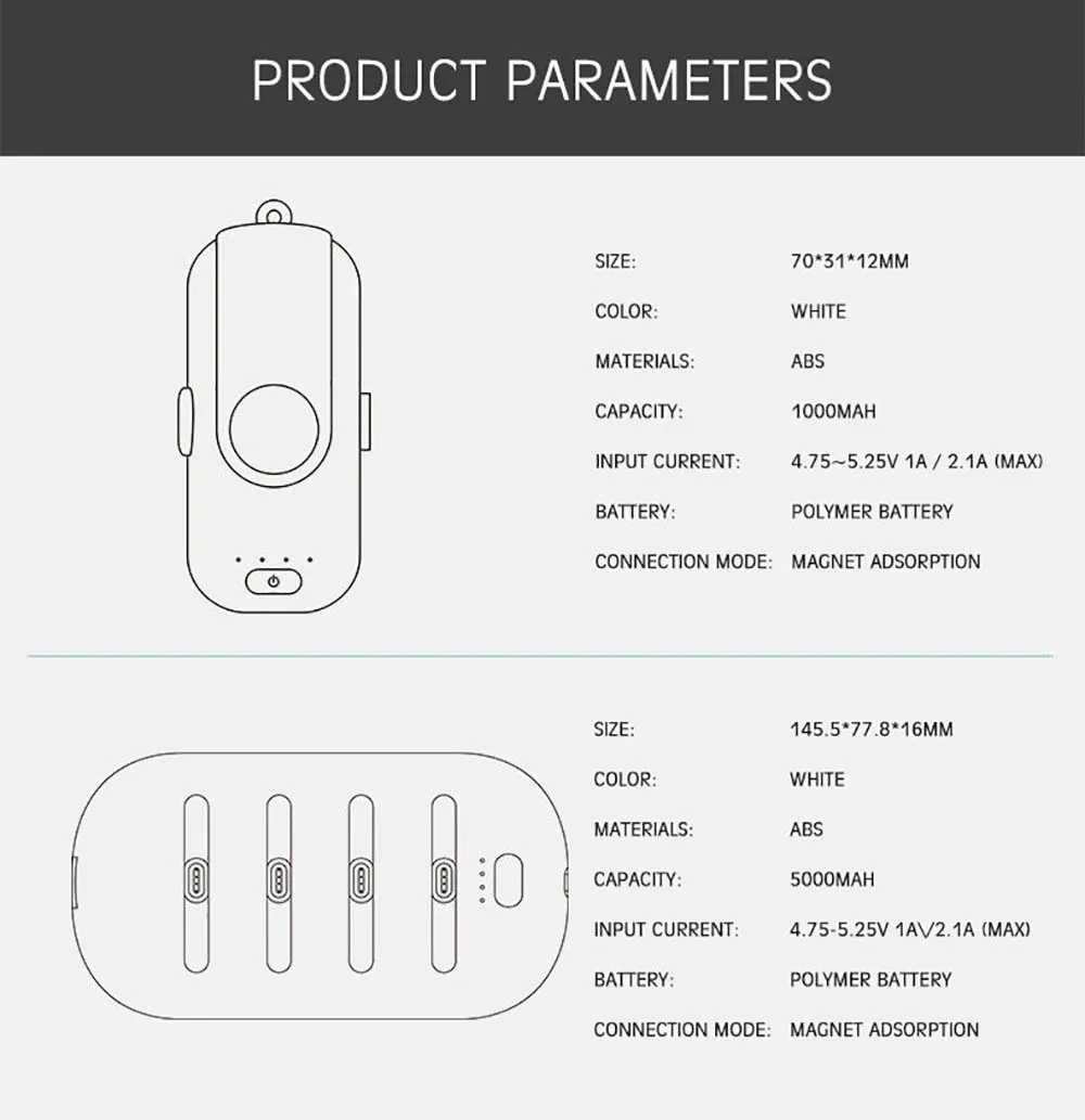 ABS Black Portable Charger