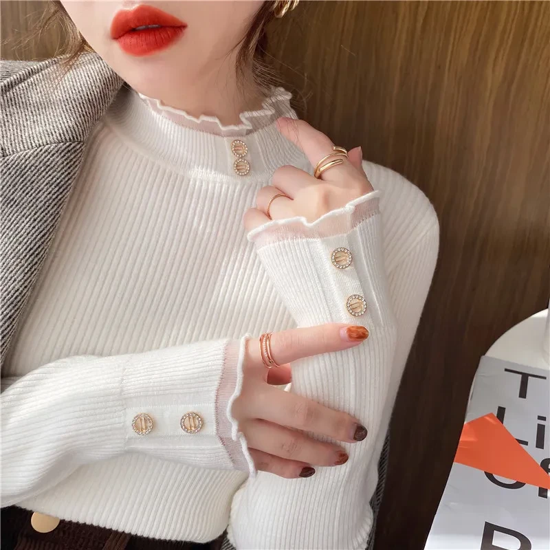 Fashion Personality Knitted Versatile Undercoat Women