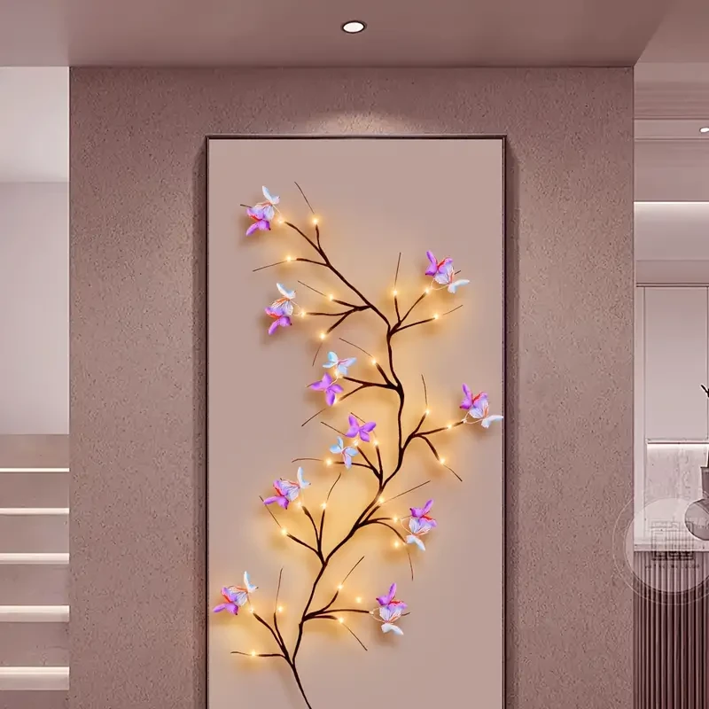 1pc Butterfly Branch LED Wall Light, 129.84cm 30 LEDs USB Powered