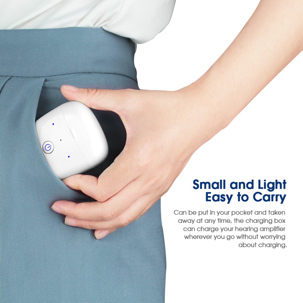 MoreHope Mini Invisible Digital Hearing Aids - Wireless Hearing Amplifier with Rechargeable Box