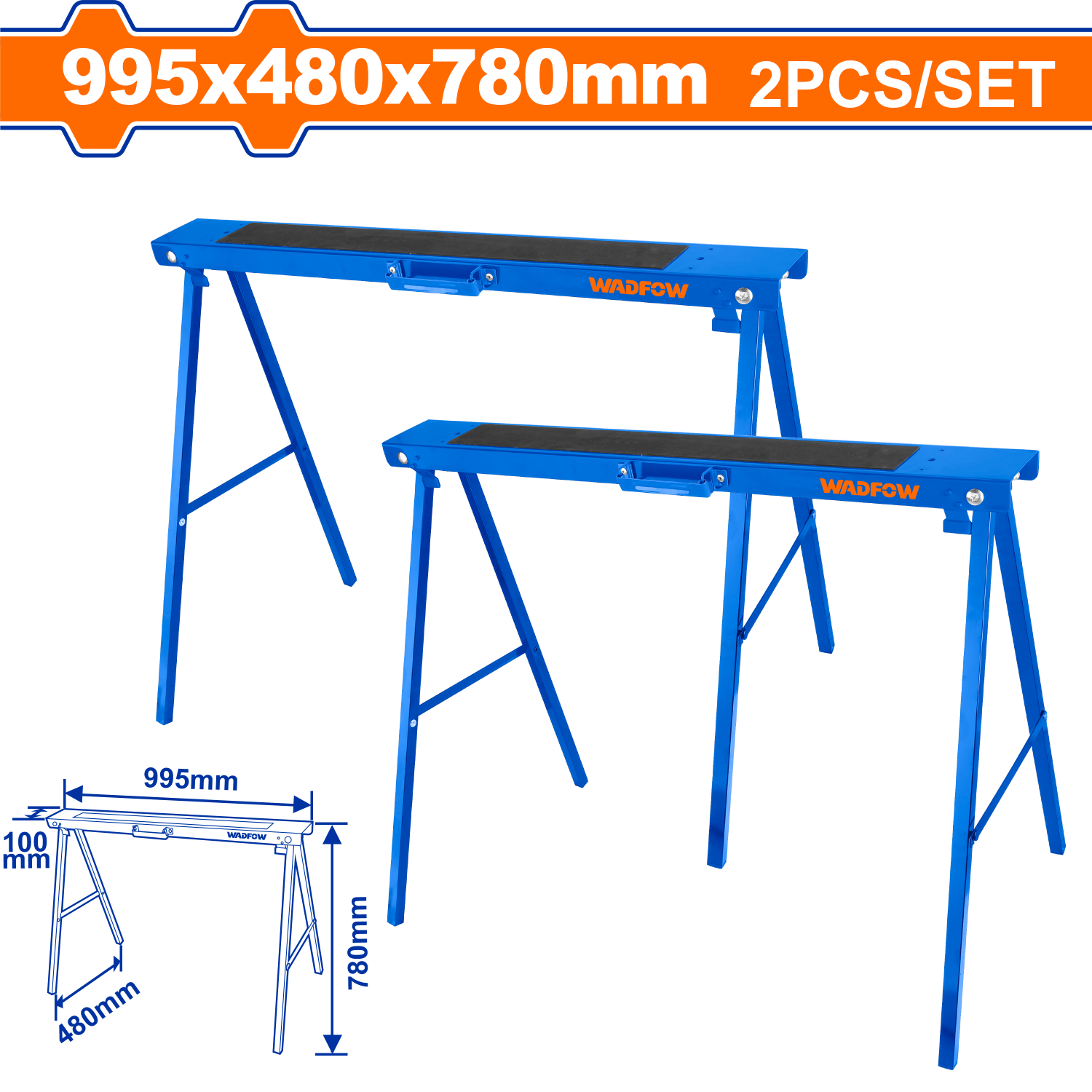 Metal Trestle Adjustable Steel Folding Sawhorse Pair