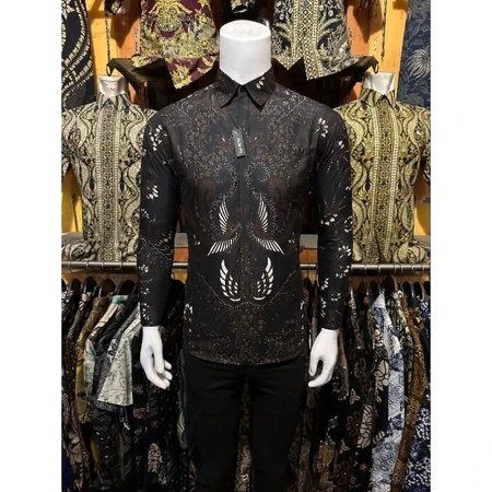 Slimfit Long Sleeve Men's Batik Shirt