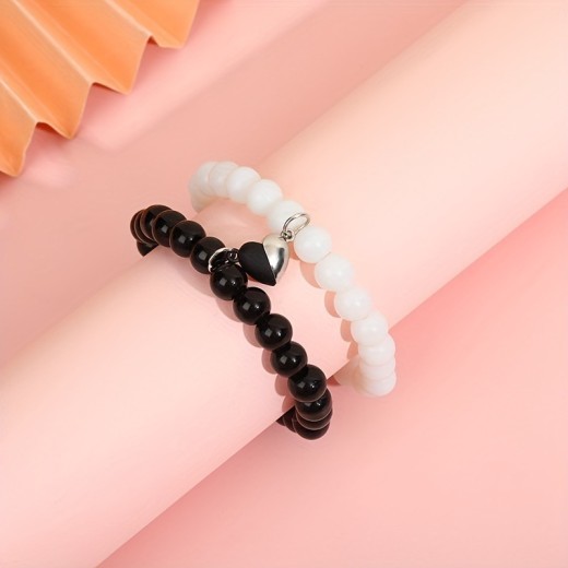 New Fashion Love Suction Black And White Bracelet