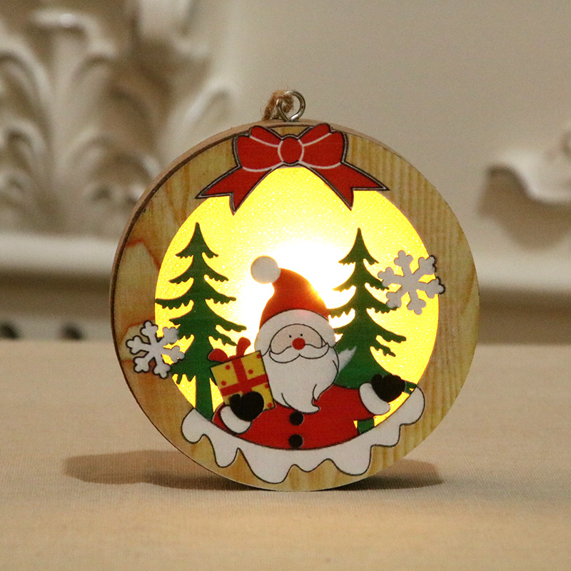 Christmas Decorations Wood Light Pendant Small Gifts