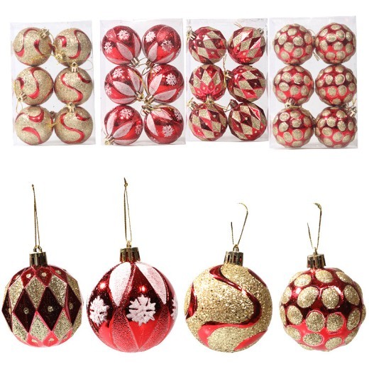 Plastic Christmas Ball 6cm 6PCS Christmas Gift
