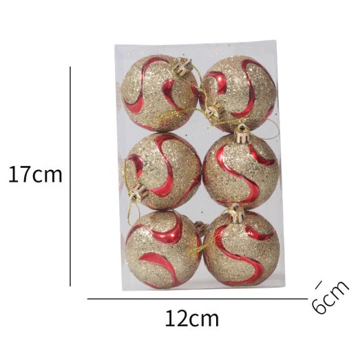 Plastic Christmas Ball 6cm 6PCS Christmas Gift