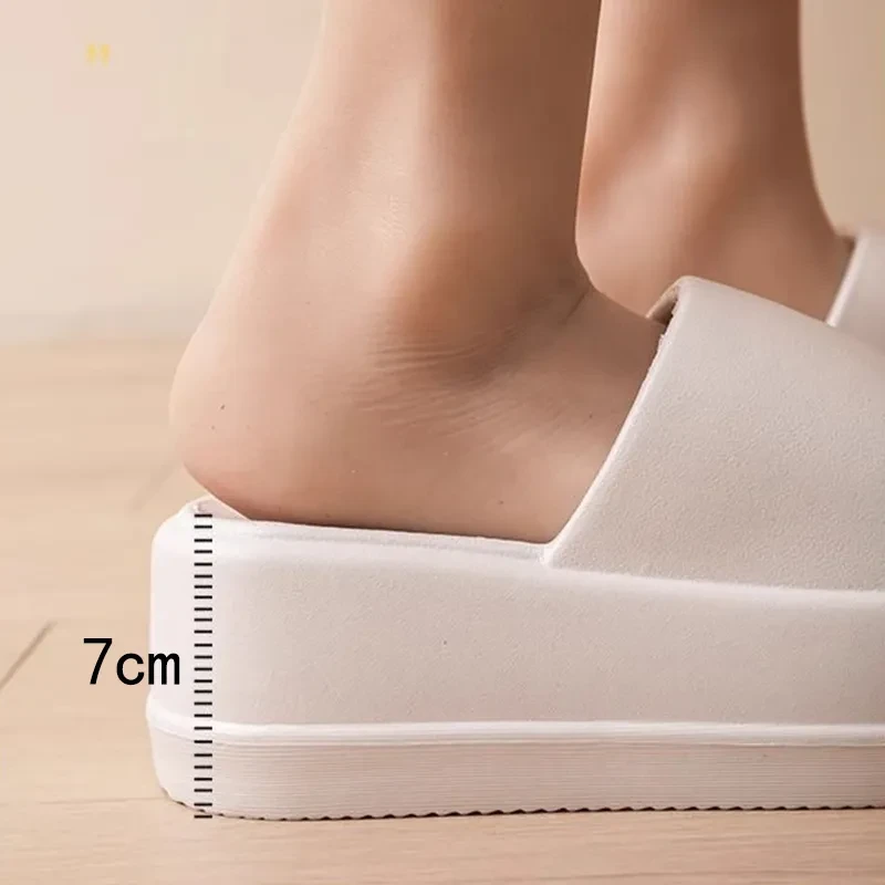 7cm High Heel Flat Slippers Summer For Women