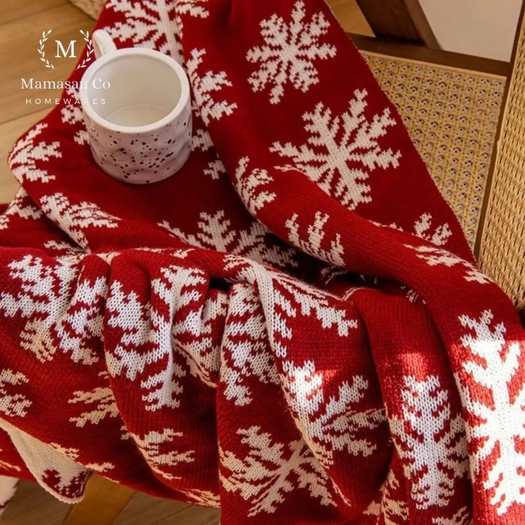 Christmas Knitted Throw Blanket