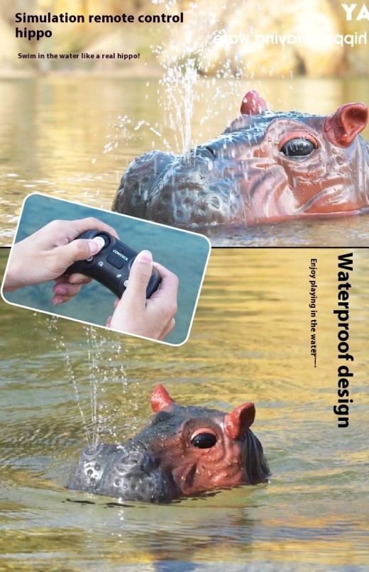 Remote Control Hippo Water Spray Animal Remote-control Ship Water Toy Boat Model