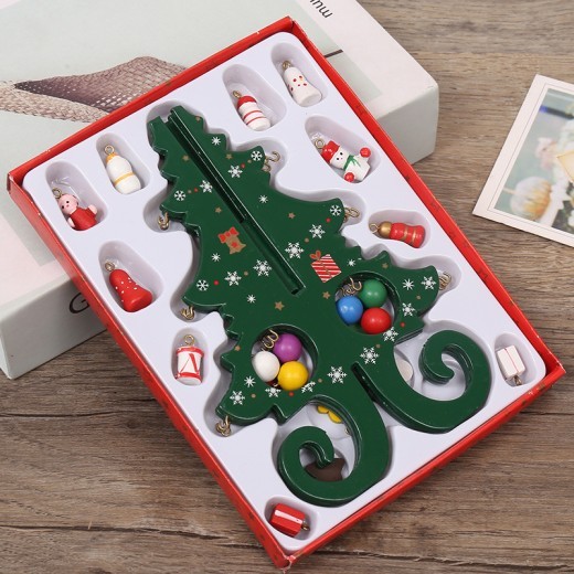 Christmas green tree scene decoration