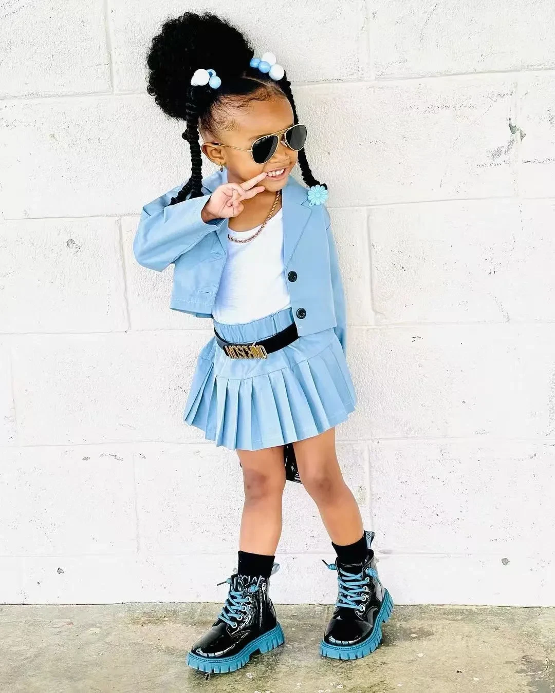 Fashion Casual Long Sleeve Short Cardigan Skirt Outfit