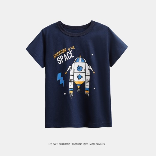 Round-neck Shirt Cartoon Short Sleeve Printed Short Sleeve