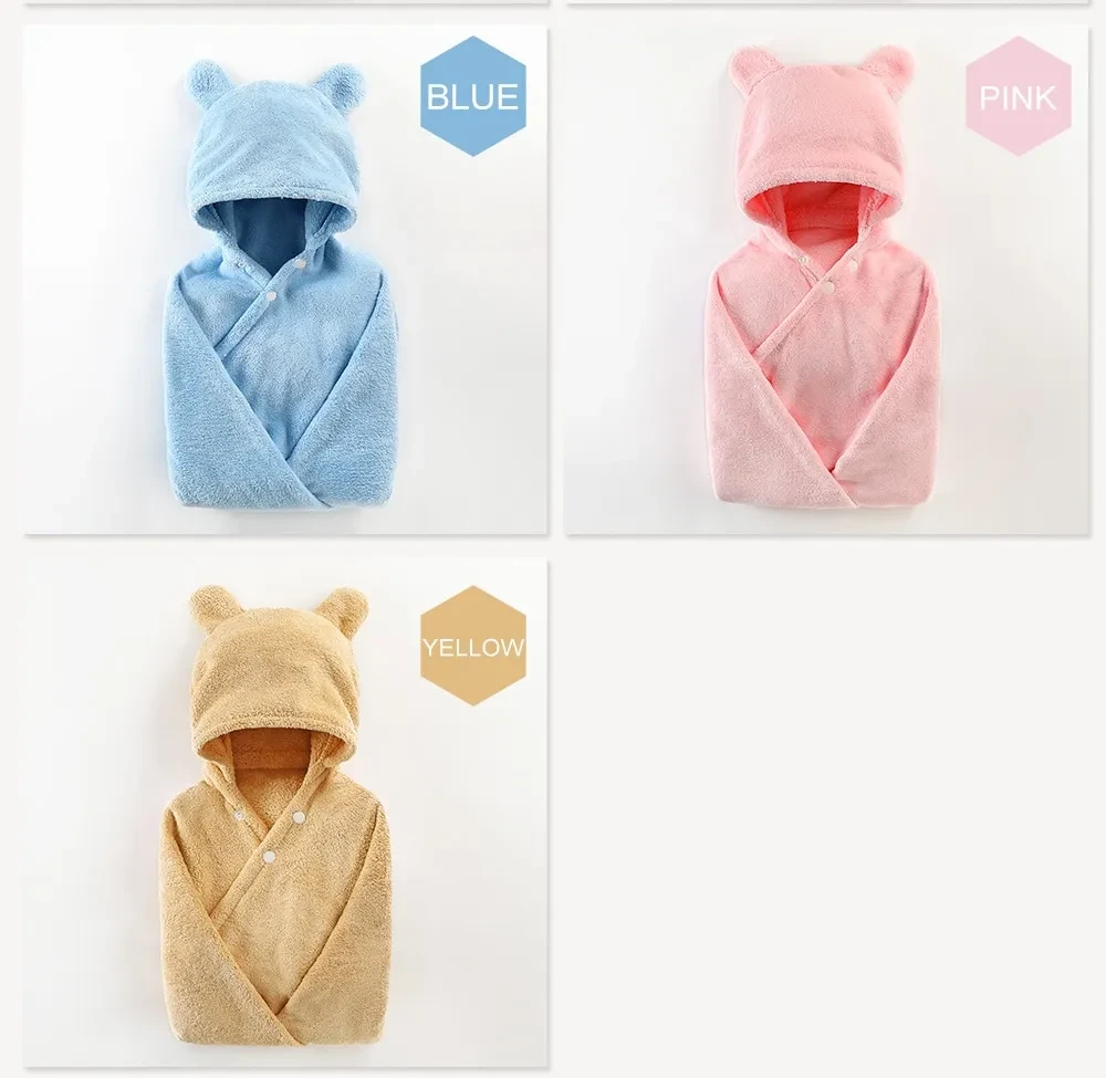 Cotton baby care hooded bath towel