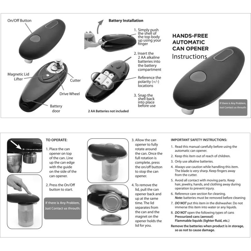 Electric One-Touch Can and Jar Opener