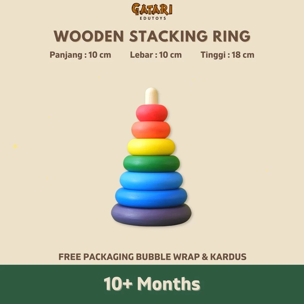 Gatari Edutoys - Wooden Stacking Ring / Wooden Toys
