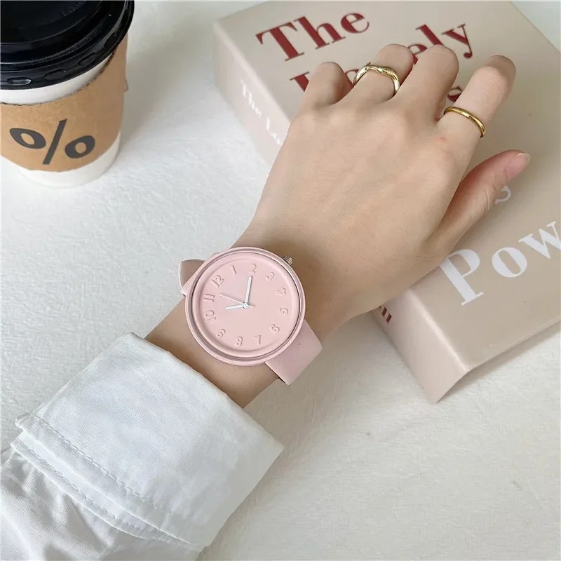 Women Quartz Watch  Macaron Color Retro Digital Wristwatch