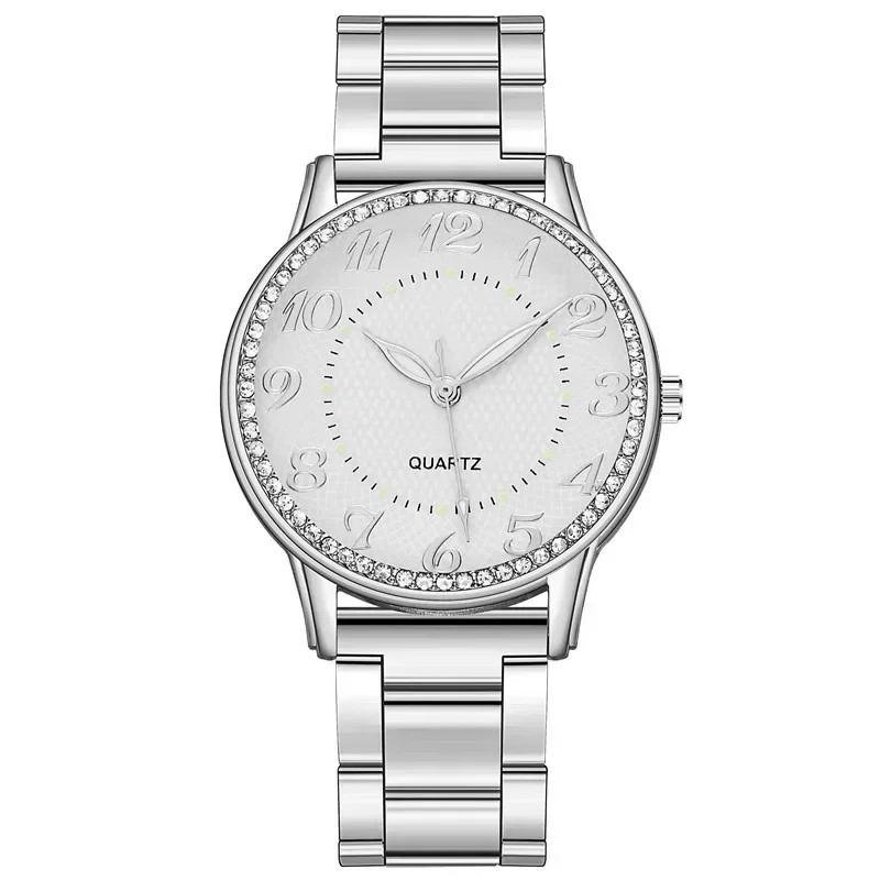 Simple Rhinestone Steel Band Watch