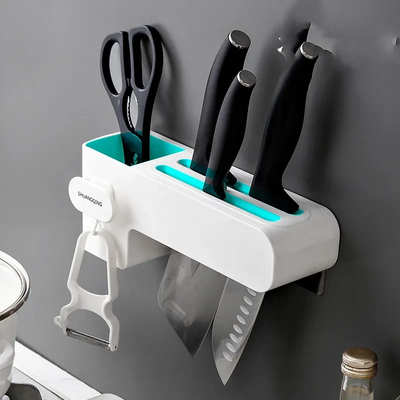White kitchen knife rack