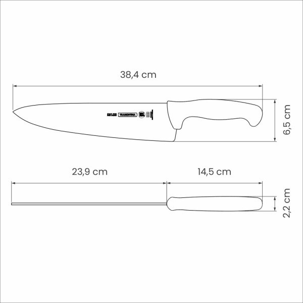 Professional Master Black Cooks Knife 10", 24cm - Tramontina