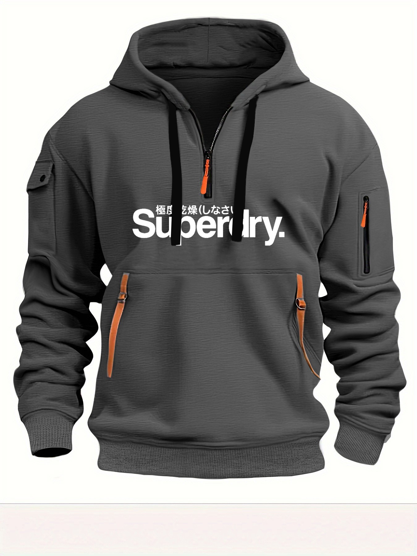 Multi-Pocket Zipper Loose Casual European Size Pullover Hoodie