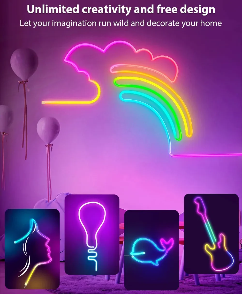 Application Control Graffiti Smart LED Light With Neon Strip
