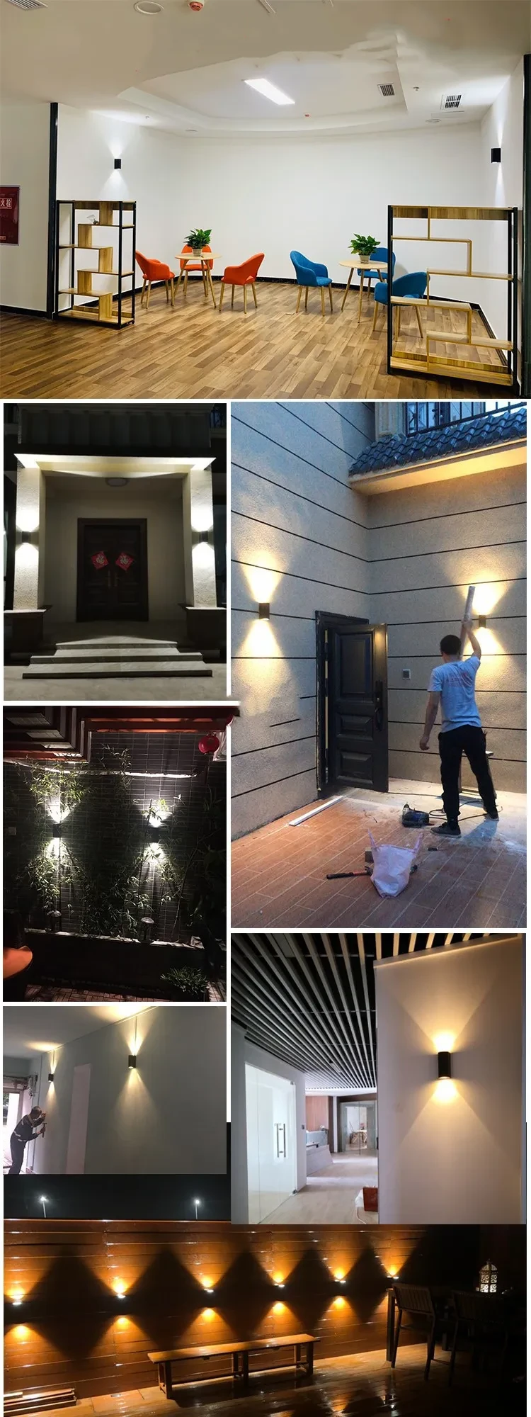Led Outdoor Wall Aisle Up And Down Bedroom Bedside Lamp