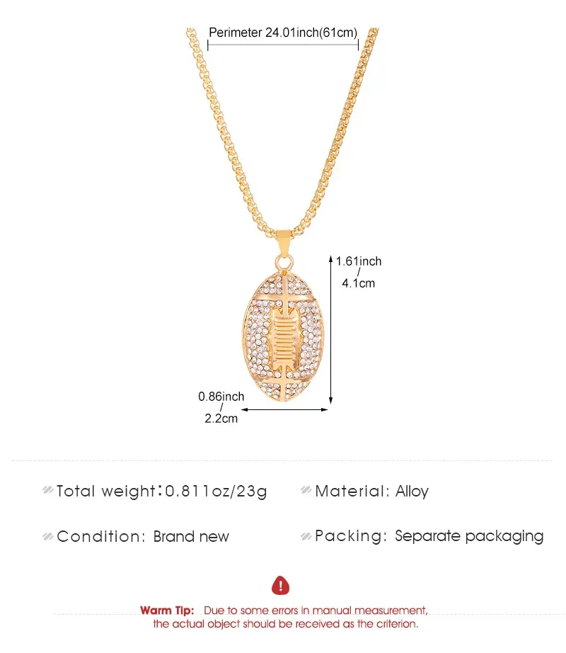 Football Pendant Necklace