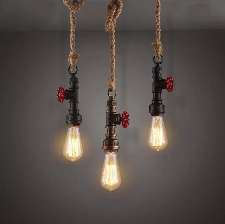 Water Pipe Hemp Rope Decoration Wrought Iron Retro
