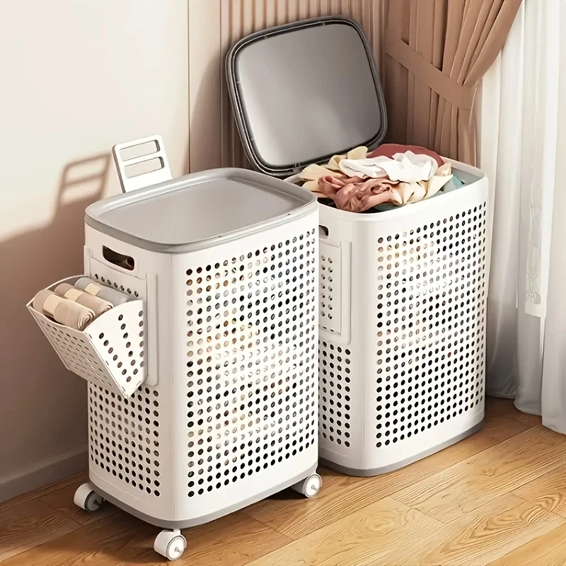 Rolled Laundry Basket - with Wheels