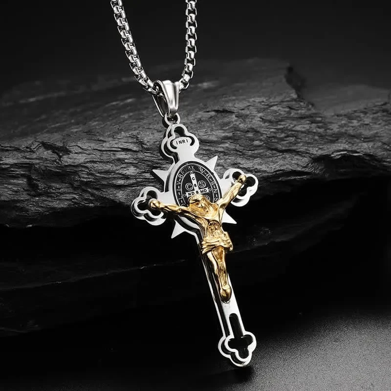 Benedict Protection Cross Power Pendant Necklace