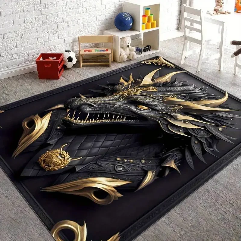 Elegant Dragon Print Area Rug