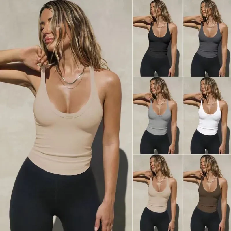 Spring Knitted Vest Slim Top Womens Clothing