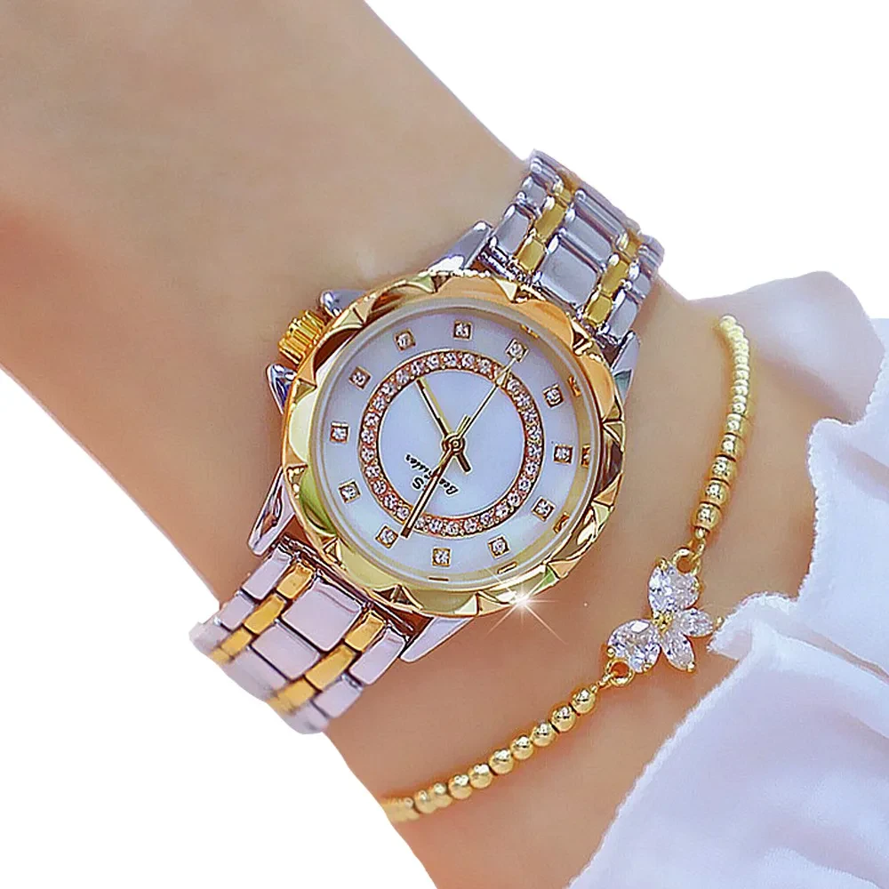 Luxury ladies full diamond steel band quartz watch