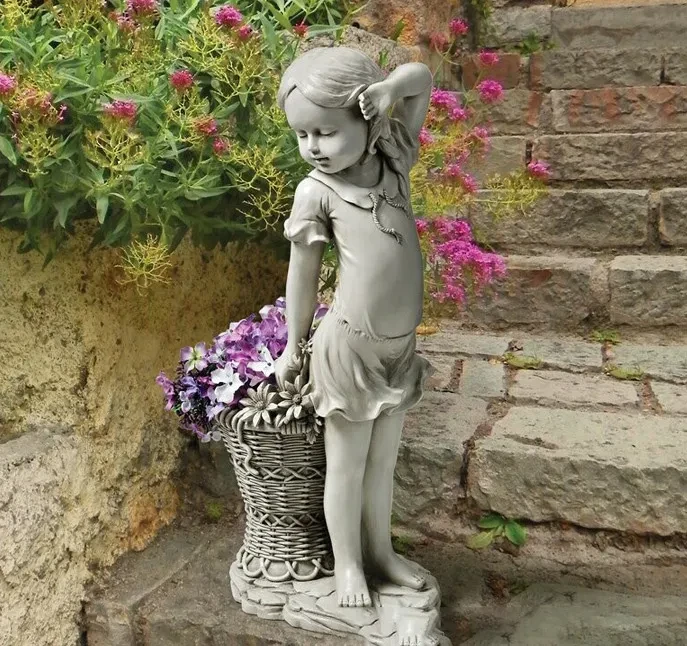Lawn-Ornament Planter-Basket Statue-Sculpture Figurine