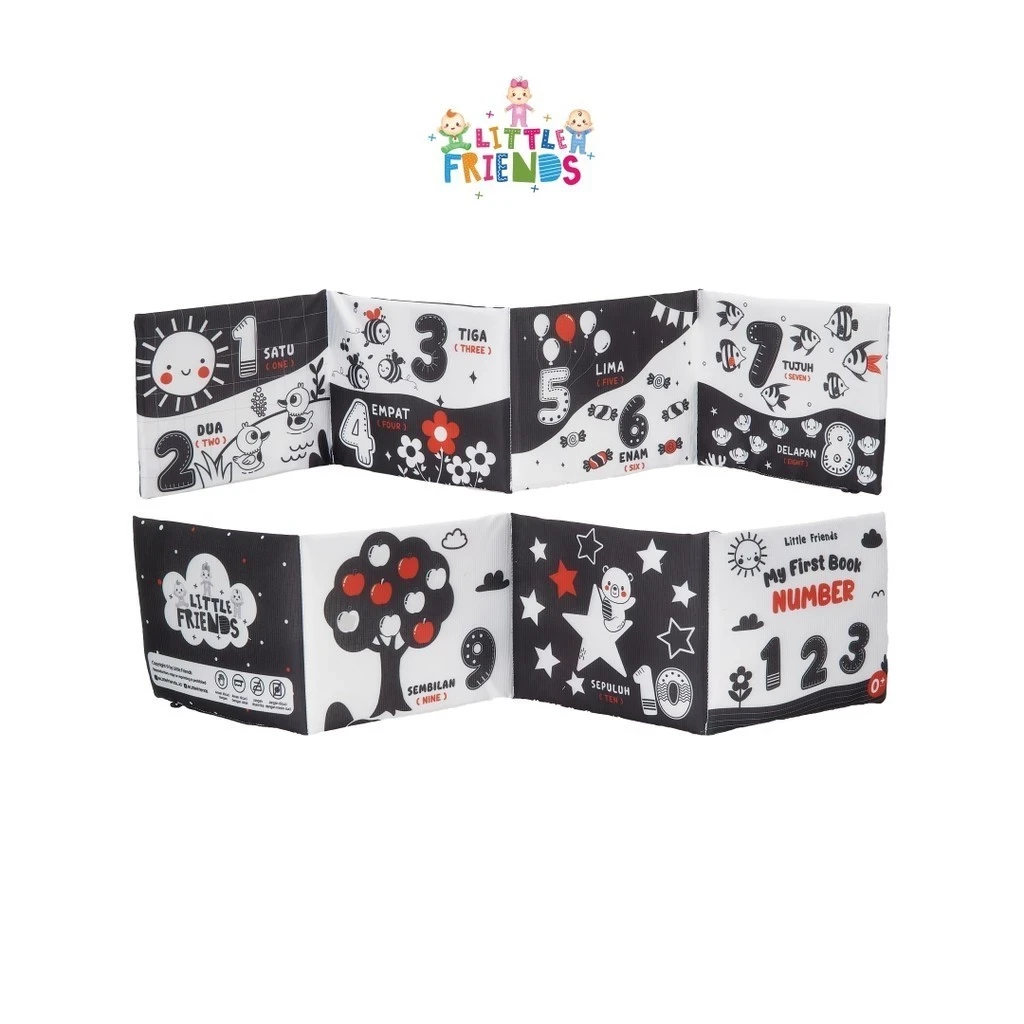 Big Monochrome Soft Book Little Friends Character Cloth Material