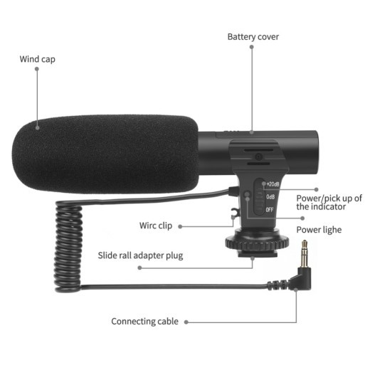 Digital Video Recording Microphone Stereo Camera Mic