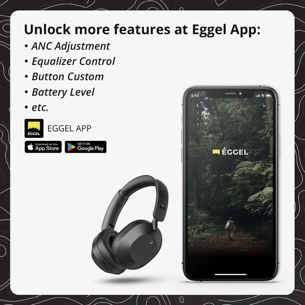 Eggel Live 2 Hybrid ANC + ENC Over Ear Wireless Bluetooth Headphone