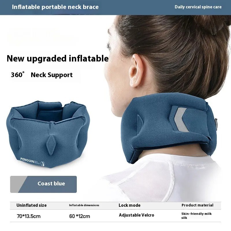 Portable Inflatable Neck Support - Front Tilt Anti-Lower Head